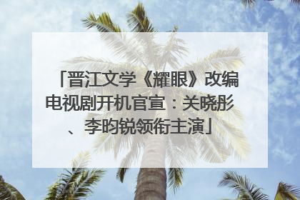 晋江文学《耀眼》改编电视剧开机官宣：关晓彤、李昀锐领衔主演