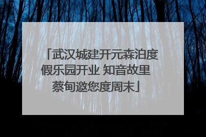 武汉城建开元森泊度假乐园开业 知音故里蔡甸邀您度周末