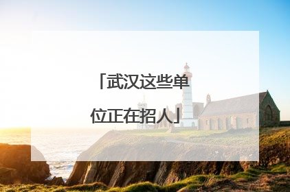 武汉这些单位正在招人