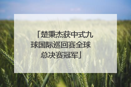 楚秉杰获中式九球国际巡回赛全球总决赛冠军