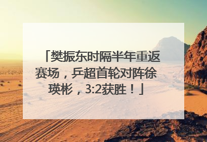 樊振东时隔半年重返赛场，乒超首轮对阵徐瑛彬，3:2获胜！