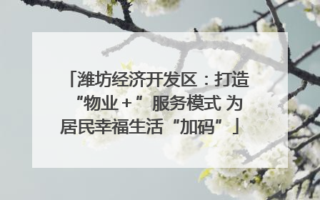 潍坊经济开发区：打造“物业＋”服务模式 为居民幸福生活“加码”