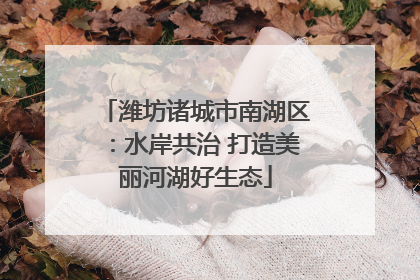 潍坊诸城市南湖区：水岸共治 打造美丽河湖好生态