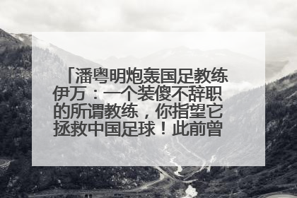 潘粤明炮轰国足教练伊万：一个装傻不辞职的所谓教练，你指望它拯救中国足球！此前曾多次发文评价国足