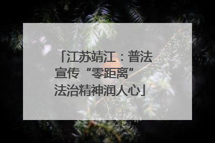 江苏靖江：普法宣传“零距离” 法治精神润人心