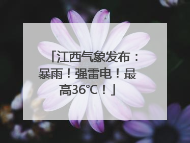 江西气象发布：暴雨！强雷电！最高36℃！