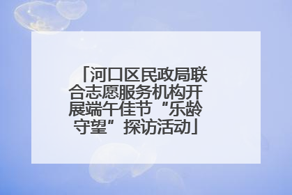 河口区民政局联合志愿服务机构开展端午佳节“乐龄守望”探访活动