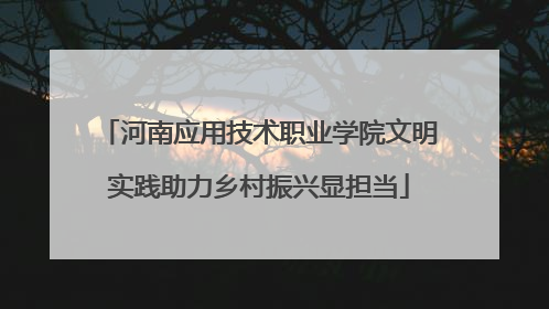 河南应用技术职业学院文明实践助力乡村振兴显担当