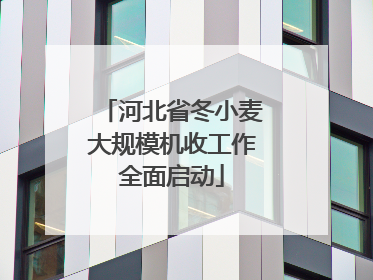 河北省冬小麦大规模机收工作全面启动