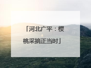 河北广平：樱桃采摘正当时
