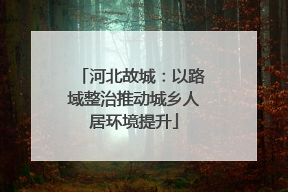 河北故城：以路域整治推动城乡人居环境提升