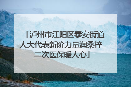泸州市江阳区泰安街道人大代表新阶力量润桑梓 二次医保暖人心