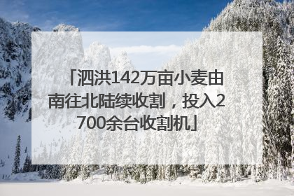 泗洪142万亩小麦由南往北陆续收割，投入2700余台收割机