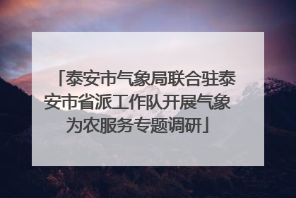 泰安市气象局联合驻泰安市省派工作队开展气象为农服务专题调研