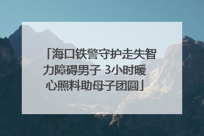 海口铁警守护走失智力障碍男子 3小时暖心照料助母子团圆