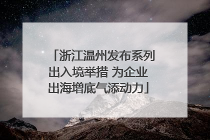 浙江温州发布系列出入境举措 为企业出海增底气添动力