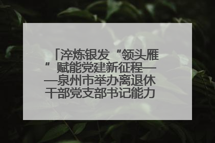 淬炼银发“领头雁”赋能党建新征程——泉州市举办离退休干部党支部书记能力建设专题培训