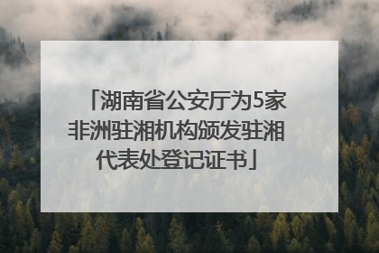 湖南省公安厅为5家非洲驻湘机构颁发驻湘代表处登记证书