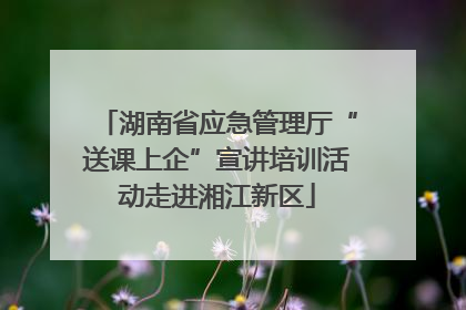 湖南省应急管理厅“送课上企”宣讲培训活动走进湘江新区