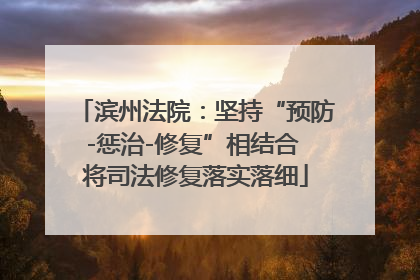 滨州法院：坚持“预防-惩治-修复”相结合 将司法修复落实落细