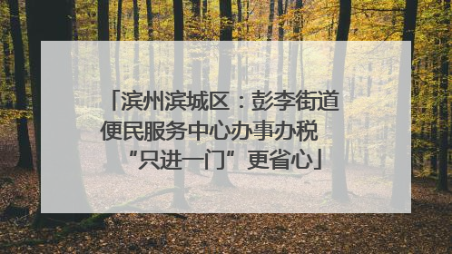 滨州滨城区：彭李街道便民服务中心办事办税 “只进一门”更省心