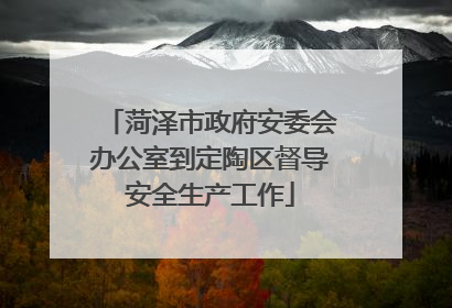 菏泽市政府安委会办公室到定陶区督导安全生产工作