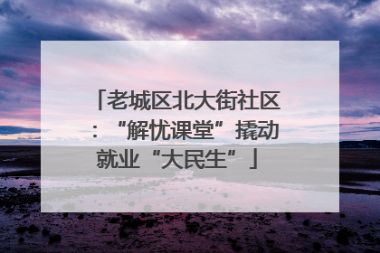 老城区北大街社区：“解忧课堂”撬动就业“大民生”