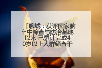 聊城：获评国家脑卒中筛查与防治基地以来 已累计完成40岁以上人群筛查干预40余万人次