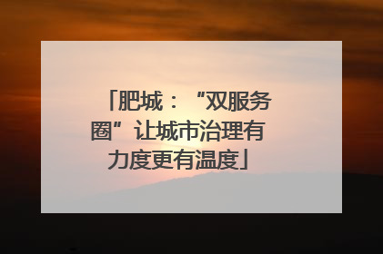 肥城：“双服务圈”让城市治理有力度更有温度