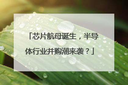 芯片航母诞生，半导体行业并购潮来袭？