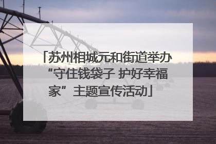 苏州相城元和街道举办“守住钱袋子 护好幸福家”主题宣传活动