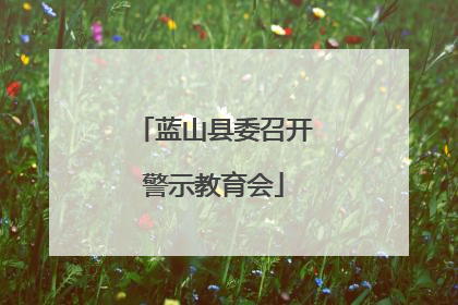 蓝山县委召开警示教育会