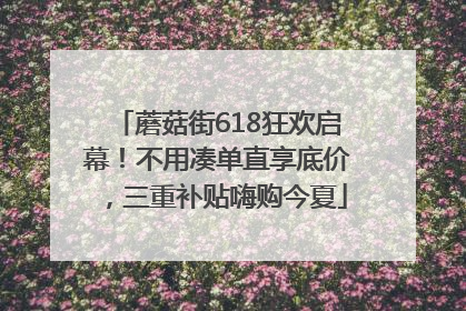 蘑菇街618狂欢启幕！不用凑单直享底价，三重补贴嗨购今夏