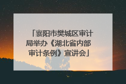 襄阳市樊城区审计局举办《湖北省内部审计条例》宣讲会