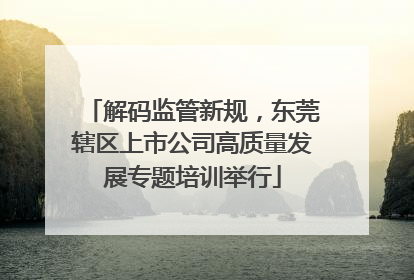 解码监管新规，东莞辖区上市公司高质量发展专题培训举行