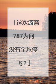 这次波音787为何没有全球停飞？