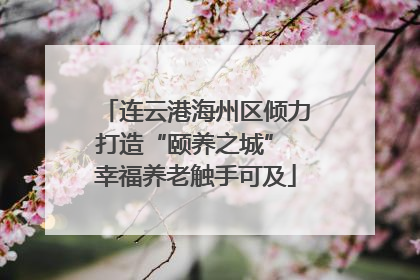 连云港海州区倾力打造“颐养之城” 幸福养老触手可及