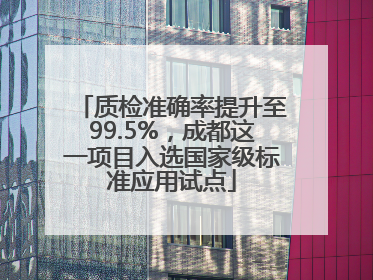 质检准确率提升至99.5%，成都这一项目入选国家级标准应用试点