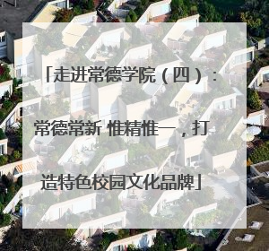 走进常德学院（四）：常德常新 惟精惟一，打造特色校园文化品牌