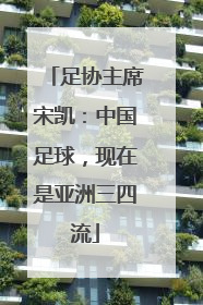 足协主席宋凯：中国足球，现在是亚洲三四流