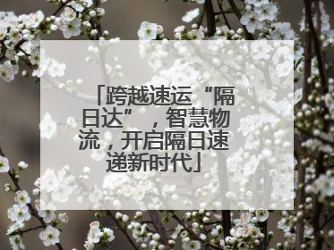 跨越速运“隔日达”，智慧物流，开启隔日速递新时代