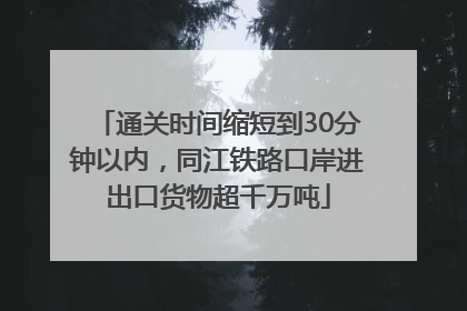通关时间缩短到30分钟以内，同江铁路口岸进出口货物超千万吨