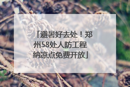 避暑好去处！郑州58处人防工程纳凉点免费开放