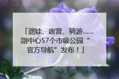 遛娃、露营、骑游……副中心57个市级公园“官方导航”发布！