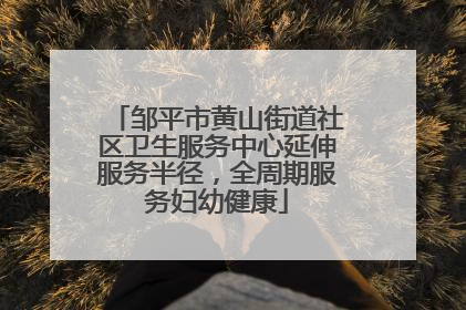 邹平市黄山街道社区卫生服务中心延伸服务半径，全周期服务妇幼健康