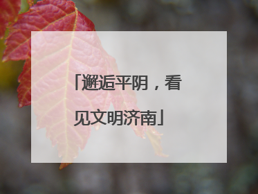 邂逅平阴，看见文明济南