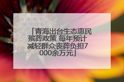 青海出台生态惠民殡葬政策 每年预计减轻群众丧葬负担7000余万元
