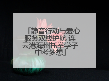 静音行动与爱心服务双线护航 连云港海州托举学子中考梦想