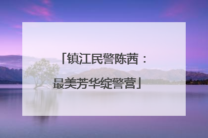 镇江民警陈茜：最美芳华绽警营