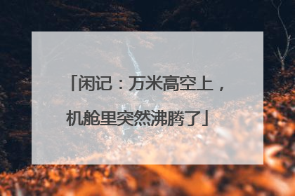闲记：万米高空上，机舱里突然沸腾了